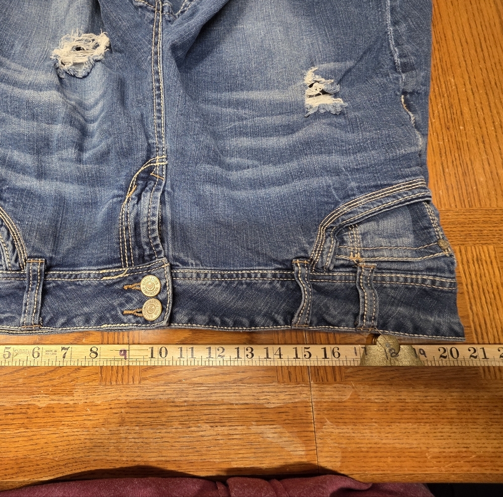 Wallflower Blue Denim Jean Shorts Roll-Cuffed Plus Size 20 - Picture 6 of 8
